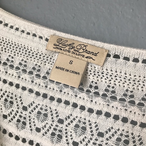 Woven Lucky Brand White Sweater - Picture 3 of 3